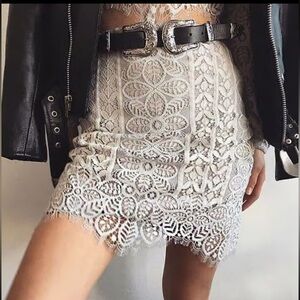 For Love And Lemons Lyla Lace Mini Skirt